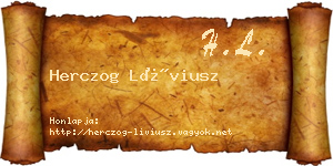 Herczog Líviusz névjegykártya